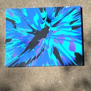 Spin art painting, wall decor.